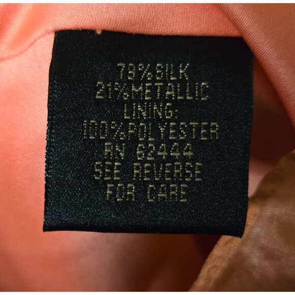 Y2K Vintage Style Silk Metallic Pink Coral Crinkle Halter Babydoll Mini Dress sz - Picture 10 of 12